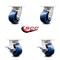 Service Caster 4 Inch Kingpinless Solid Poly Wheel Swivel Caster Set with 2 Brakes SCC SCC-KP30S420-SPUR-2-SLB-2 - alternate 6